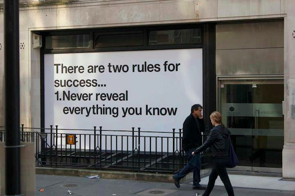 There are two rules for success… here’s one of them